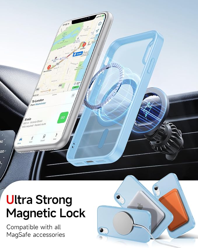 LeYi for iPhone-XR Phone Case Blue with Screen Protector X2 + Camera Cover X2:[ MagSafe Compatible] Magnetic Slim Cases for i Phone 10 iphoneXR Military Grade Protective Funda para 10XR, Light Blue - Image 5