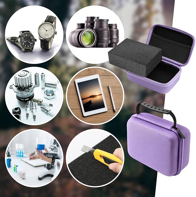 Relaxweex Hard Case with Foam, 7.8 X 6.3 X 3.5 Inch, Purple | EVA Waterproof Shockproof Case, Customizable Foam for Camera Electronics Instruments, Digital Products, with Knife - Image 7