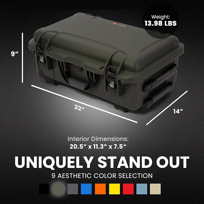 NANUK 935 Hard Case with Cubed Foam for Camera & Lenses – Waterproof Protective Equipment Case with Wheels, 22” x 14” x 9” – Dustproof and Impact Resistant, Carry-On Approved for Most Airlines – Olive | 22” x 14” x 9”, Protects Photography Equipment, E... - Image 5