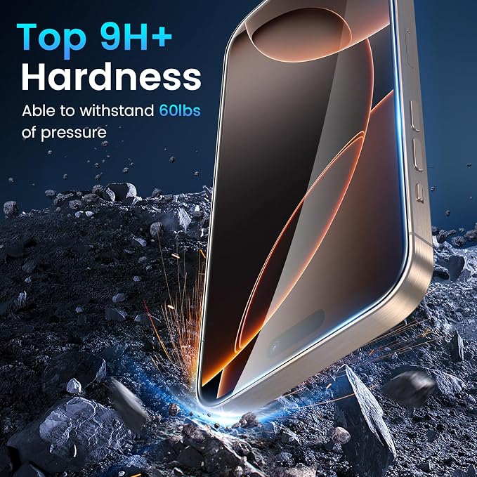 Fotbor for 3Pack iPhone 16 Pro Screen Protector with 3Pack Camera Lens Protector, 9H+ Tempered Glass Easy Installation Kit, Case Friendly iPhone 16 Pro - Image 2