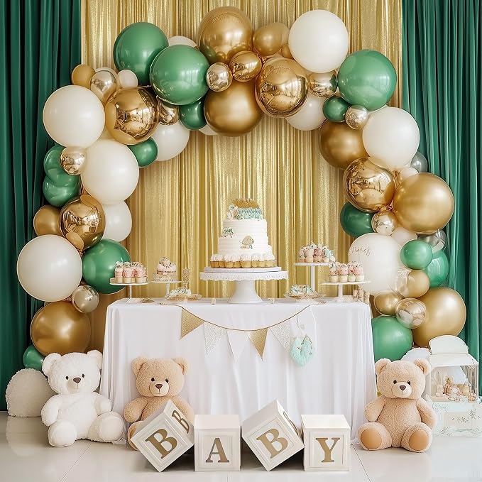 Outpain Thick 40 ft x 10 ft Gold Sequin Backdrop Curtain for Parties, Wrinkle Free Glitter Photo Backdrop Drapes 8 Panels 5x10ft Gold Back Drop Cloth for Wedding Christmas Photography Background - Image 5