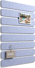 Fluxynara 13" x 2" Felt Wall Panels, Soft Periwinkle | 8-Pack Includes 50 Push Pins and Adhesive Tabs for Photos, Notes and Decor in Bedroom Doors, Home Office or Studios by FLUXYNARA