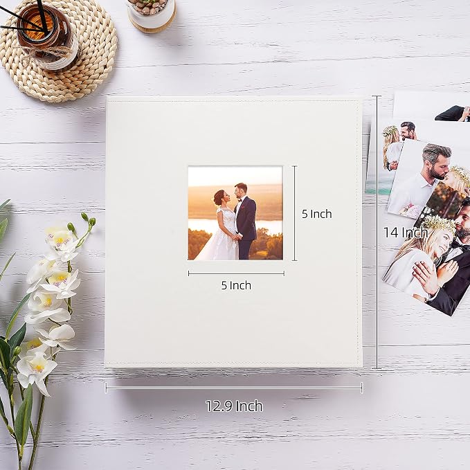 potricher Large Photo Album 4x6 1000 Photos, Leather Cover, White | Large Capacity Picture Albums with 1000 Horizontal and Vertical Pockets, Photo Book for Family, Wedding, Anniversary, Baby - Image 2