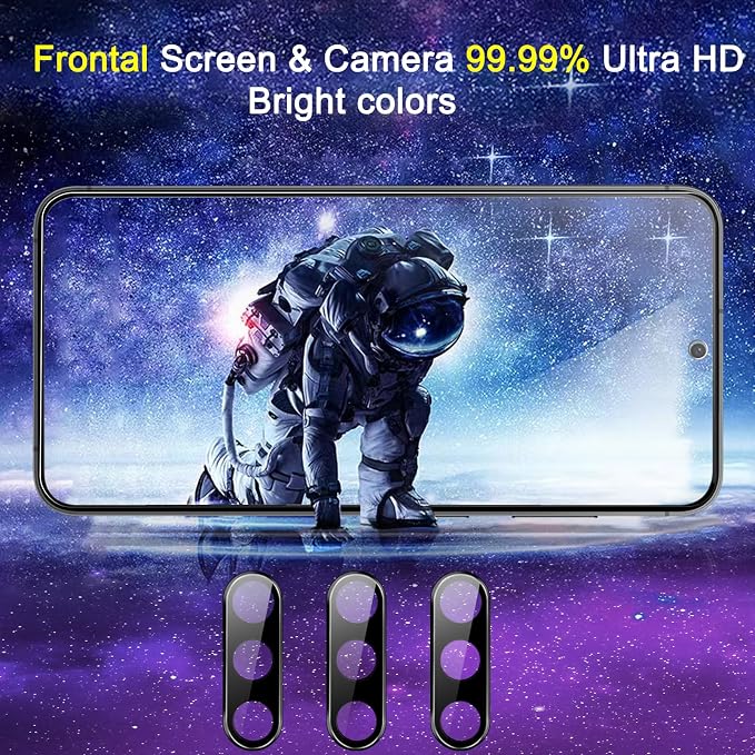 Ferilinso Privacy Screen Protector for Samsung Galaxy S25, Tempered Glass | 3 Pack, 9H+ Hardness, Military-Grade Shatterproof, Case Friendly, Easy Installation Bubble Free, with Camera Lens Protectors - Image 6