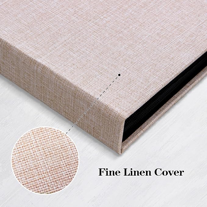 Mublalbum 2 Pack Small 8x10 Photo Album, 52 Pockets, Linen Cover,Beige | Linen Cover, Portable Mini Picture Book, Holds 52 Vertical Pockets for Artwork Postcards, Picture Storage - Image 5