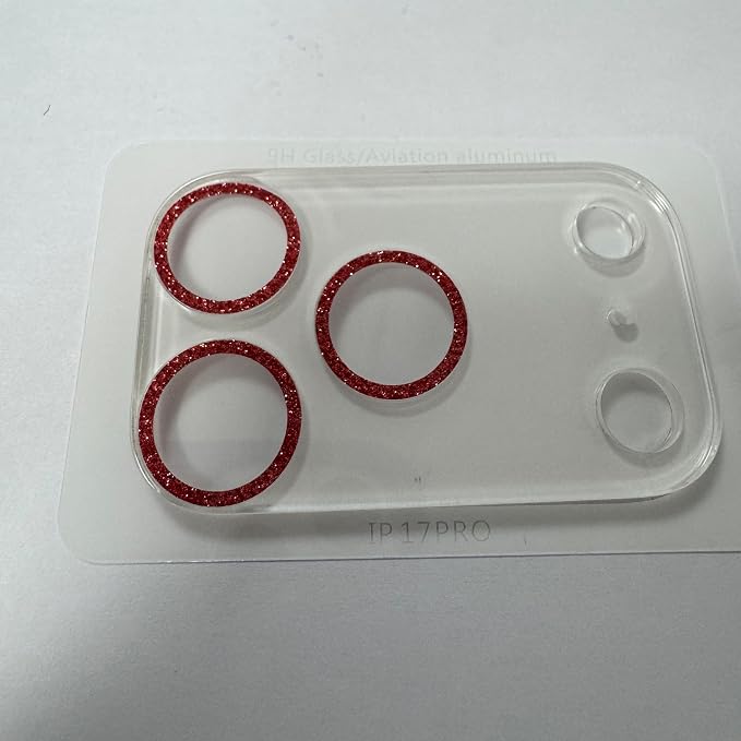 Dengduoduo 3 Pack Camera Lens Protector for iPhone 17 Pro Max, Tempered Glass, Ultra HD, 9H Hardness, Anti-Scratch, Case Friendly,[No Affect on Night Shots], Glitter Red - Image 3