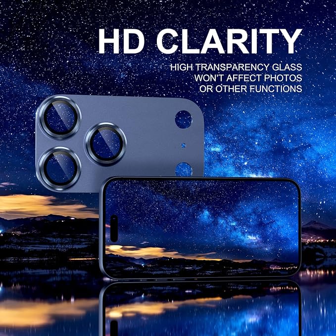 Choiche for iPhone 17 Pro Max Camera Lens Protector, Deep Blue | Metal Camera Cover with 9H Tempered Glass Lens Screen Protector Accessories, Strong Adsorption, Case-Friendly, 6.9-inch - Image 6
