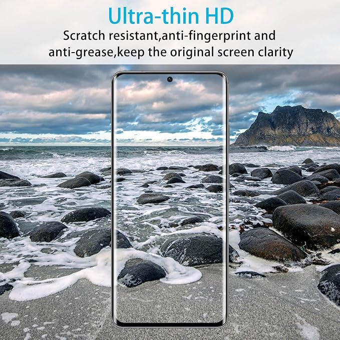 Didisky 3+2 Pack Screen Protector for Samsung Galaxy S21 Ultra Tempered Glass and Camera Lens Protector,3D Curved Full Coverage,Scratch-Resistant, HD,Easy to Use,Bubble Free, 9H - Image 5