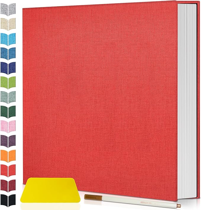 Artfeel Photo Album Self Adhesive Scrapbook,120 Pages Large Photo Book for 4x6,5x7,8x10 Pictures,DIY Album for Baby Wedding Family Travel Birthday,with Metallic Pen and Scraper by Artfeel