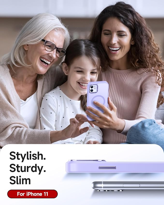 LeYi for iPhone-11 Phone Case Purple Compatible with MagSafe Magnetic[ Screen Protector X2 + Camera CoverX2]Funda Para ipone 11case Military Grade Protective Cases i Phone 11 iphone11,Lavender Purple - Image 6