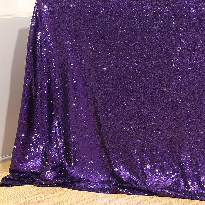 Poise3EHome Purple Sequin Backdrop, 6Ft x 8Ft Glitter Photography Background Curtains for Halloween Party Wedding Birthday Decoration - Image 7