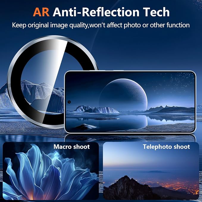 for Samsung Galaxy S26 Ultra Camera Lens Protector, Individual Metal Ring Tempered Glass Lens Cover, [Strong Adsorption] Scratch Resistant Ultra-Thin HD Clear Lens Cover, 1 Set-Clear Ring - Image 3