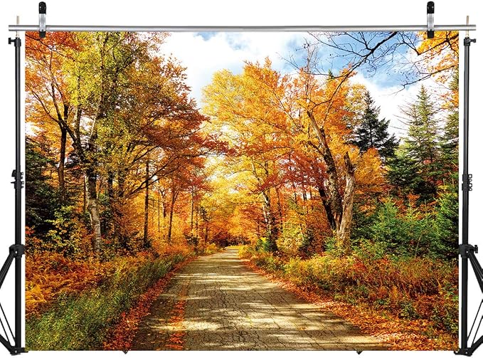 Fall Photography Backdrop Autumn Backdrop Fallen Leaves Real Natural Landscape Photography Background for Party Decoration Banner Baby Shower Studio Props 11631 (7x5FT) - Image 2