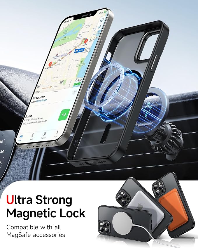LeYi for iPhone-12-Pro-Max Case:[ Screen Protector X2+ Camera Cover X2] i Phone 12Pro Promax Cases Compatible with Magsafe Funda para iPhone12 Pro Max Magnetic Protective Heavy Duty Slim, Black - Image 4