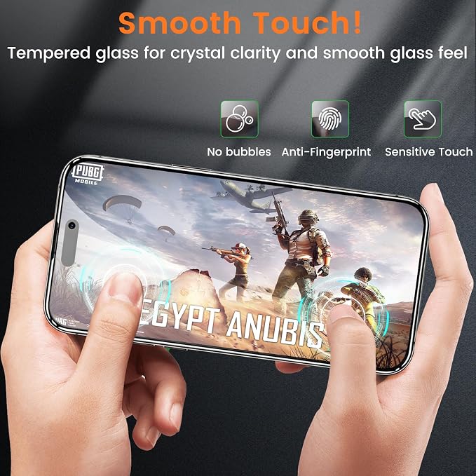 Lesakit 4 Pack Privacy Screen Protector for iPhone 17 6.3-Inch with 4 Pack Camera Lens Protector, Anti Spy Tempered Glass Film 9H Hardness Bubble Free Case Friendly - Image 7