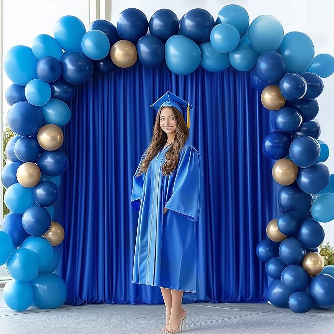 Royal Blue Backdrop Curtain Drapes for Parties, 3Pack 10x10FT | Wrinkle Free Polyester Curtain Backdrop Draping Fabric for Backdrop Photoshoot Birthday Party Background,6 Panel 5x10FT - Image 6
