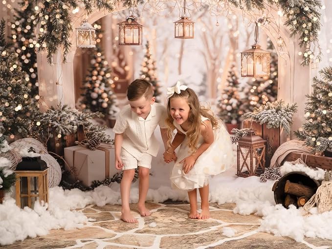 Kate Christmas Arch Door Backdrops Winter White Snow Land Photo Background Party Supplies Stduio Props, 10x6.5ft - Image 2