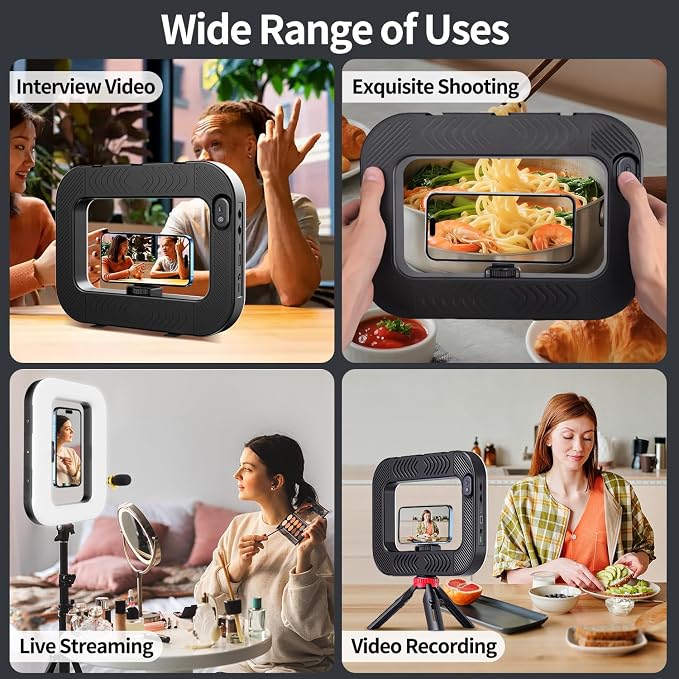 Magnetic Cell Phone Light for Video Recording, Handheld Phone Stabilizer with Light, 8000mAh LED Selfie Phone Ring Light with Phone Holder, Smartphone Video Rig for Camera, Vlog, TikTok - Image 3