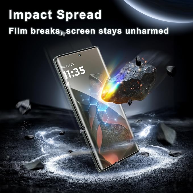 2+2 Pack for Motorola Edge 2025 Screen Protector and Camera Protectors, Fingerprint Support, Case Friendly, Bubble-Free, Anti-Scratch, 9H Hardness, HD Clear Glass Screen Protector for Edge 2025 - Image 3