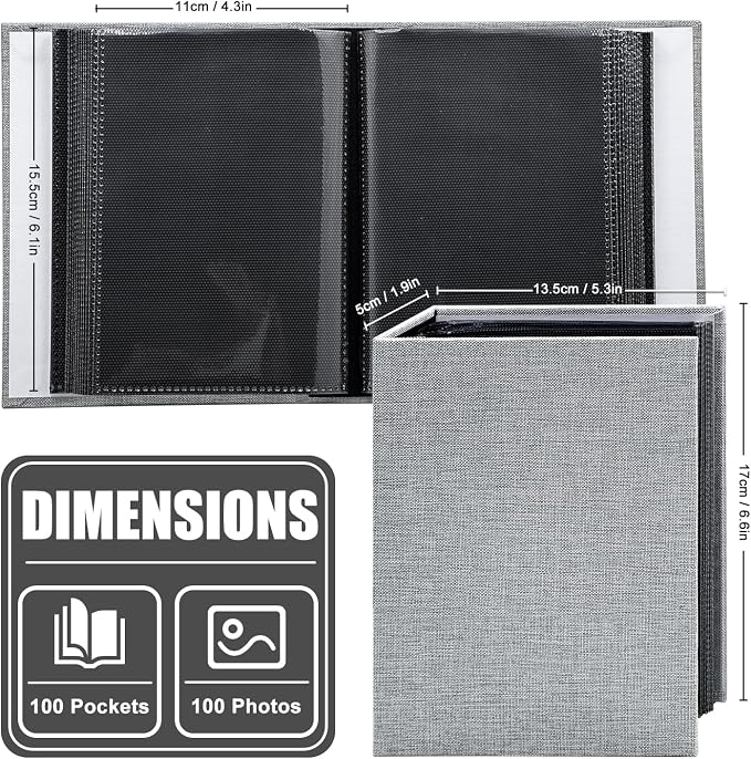 Photo Album 4x6 100 Pockets for Wedding Gifts,Linen Hardcover Picture Albums for Family Anniversary Baby Vacation Pictures - Image 3