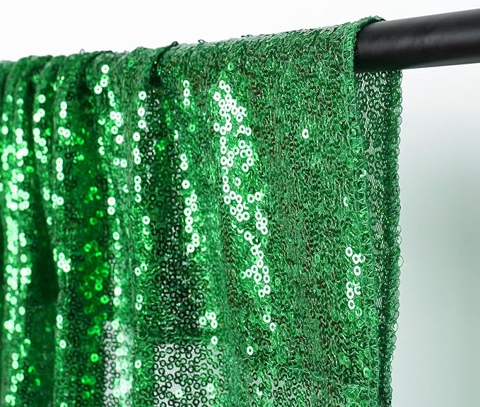 Poise3EHome Green Sequin Backdrop Curtain, 10Ft x 10Ft Green Glitter Backdrop Curtains, Sequence Xmas Thanksgiving Backdrop Drapes for Wedding Party Festival Decor - Image 4