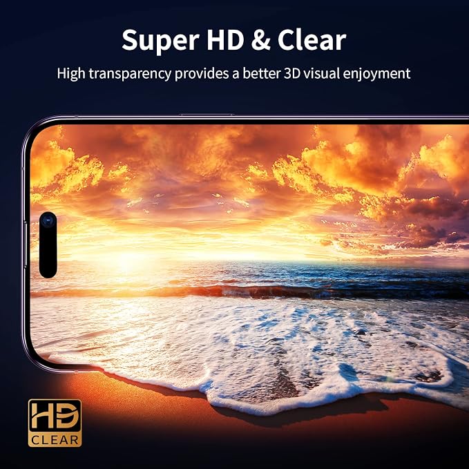 Fotbor Privacy Screen Protector for iPhone 14 Pro with Camera Lens Protector [3+3 Pack], with Easy Installation Kit, Anti Spy Private Full Coverage Tempered Glass Film 6.1 Inch, Bubble Free - Image 6