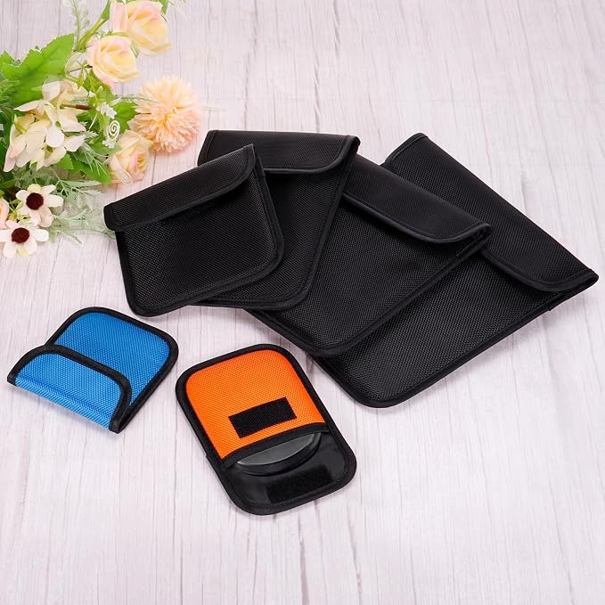 PATIKIL 2 Pcs Lens Filter Case, Camera Filter Case Portable Lens Filter Pouch Photography Fit Camera Bag Coat Pocket Drone for 25mm-58mm, Orange - Image 5