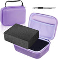 Relaxweex Hard Case with Foam, 7.8 X 6.3 X 3.5 Inch, Purple | EVA Waterproof Shockproof Case, Customizable Foam for Camera Electronics Instruments, Digital Products, with Knife by Relaxweex