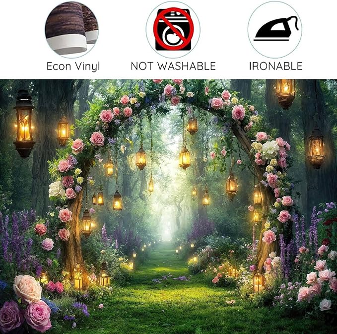 12x10ft Purple Flower Wedding Photography Backdrop Lavender Floral Wedding Bridal Photography Backdrop Anniversary Birthday Baby Shower Girl Party Banner Photo Booth Props Background Wall Decor - Image 8