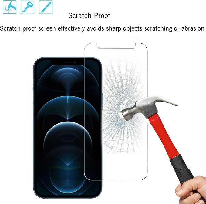 Ailun Screen Protector + Camera Lens Protector for iPhone 12 Pro Max | 2+2 Pack, 6.7 Inch, Case Friendly, Tempered Glass Film, HD - Image 5