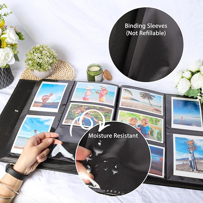 RECUTMS Photo Album 4x6 1000 Pockets Leather Large Wedding Albums White | Extra Large Capacity, Black Page, Horizontal and Vertical Pockets, Birthday Family Memory Pictures Book, DIY Cover Window - Image 5