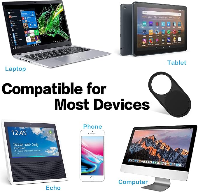 imluckies 3 Pack Webcam Cover Slide, 0.023 inch Ultra-Thin Metal Camera Cover for Laptop Computer, MacBook Pro/Air iMac iPad Tablet iPhone 8/7/6 Plus, Echo Show/Spot Web Camera Privacy Covers - Image 4