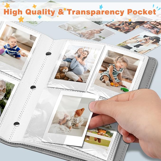 Fintie Photo Album For Fujifilm Instax Mini 2x3 Inch Films - 256 Pockets | For Fujifilm Instax Mini 13/12/11/99/40/Evo/Se/7+/Liplay Instant Camera, Photos Keepsakes, Kids Memory Book, Ocean Marble - Image 6