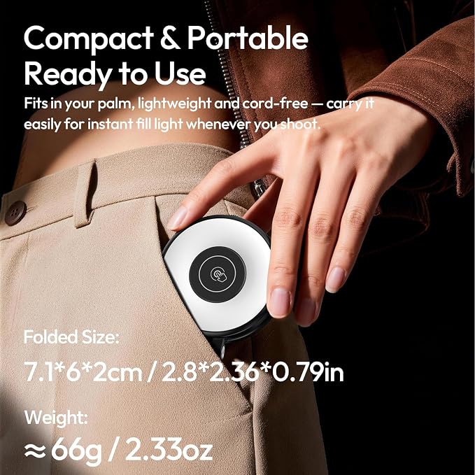 ULANZI LM21 Dual Sided Magnetic Phone Selfie Ring Light for iPhone/Android | for MagSafe, 8000K CRI≥95, Touch Control, Extendable, Rechargeable, for Vlog,Video Call,TikTok,Video Call,Live Stream - Image 8
