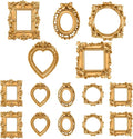 Vicenpal 15 Pcs Gold Mini Vintage Picture Frames Bulk | Small Vintage Photo Frames, Antique, Resin, Baroque, Ornate, Cute Wallet Size, for DIY Jewelry Gifts Christmas Wedding Decor by Vicenpal