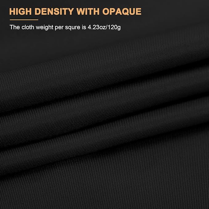 Aimosen 10x10 FT Black Backdrop Background for Photography, Large Photo Backdrop Curtain Drapes, High Density Polyester Fabric Screen for Party Portrait Photoshoots Booth Video Studio - Image 2