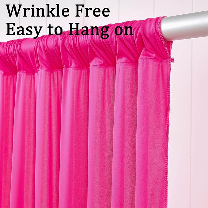 20ftx10ft Wrinkle Free Fuchsia Backdrop Curtains for Parties, Thick Polyester Hot Pink Photo Backdrop Drapes 4 Panels 5x10ft for Weddings Birthday Photography Background Curtains - Image 4