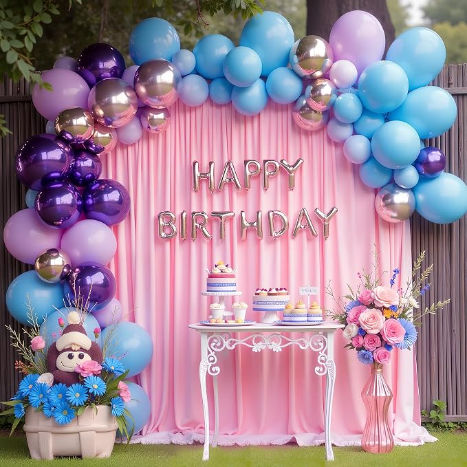 Pink Backdrop Curtain for Wedding Parties Backdrop Drapes 10x10FT | Wrinkle Free Polyester Curtain Backdrop Draping Fabric for Backdrop Photoshoot Birthday Party Background,2 Panel 5x10FT - Image 5