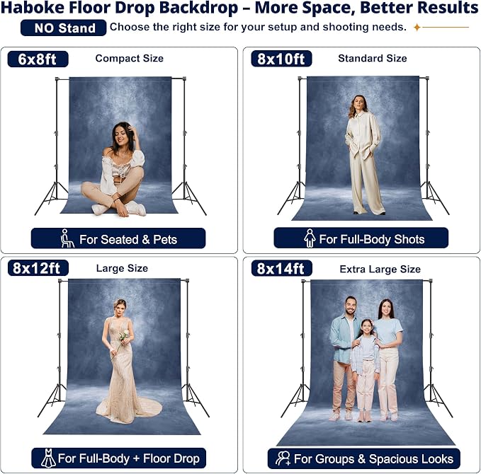 Abstract Photography Backdrop for Photoshoot 6x8ft,Blue,No Stand | Professional,Polyester Fabric,Roller Pocket on Top,Vintage Portrait Photo Props Booth Background,Photoshoot Studio - Image 2