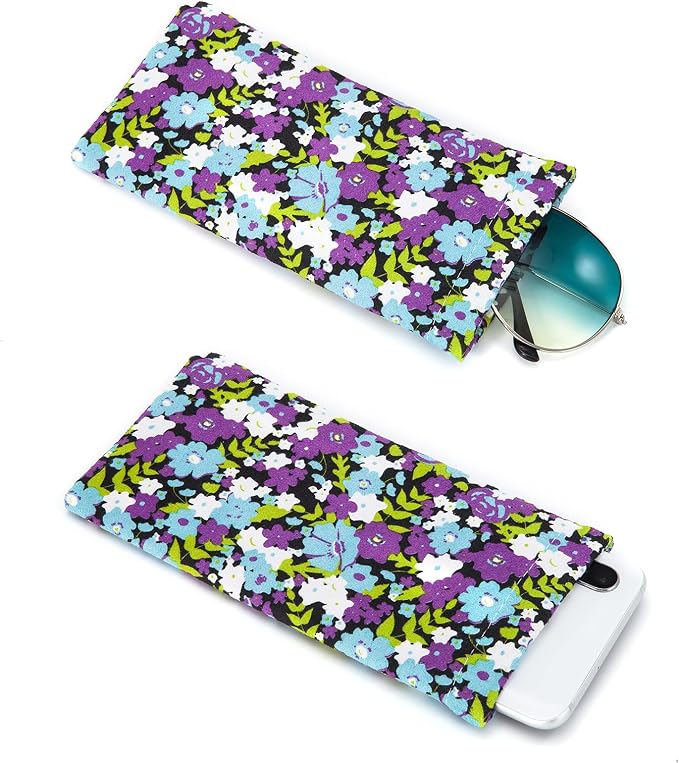 TRIUMPH VISION Eyeglass Case Glasses Case Soft Sunglass Pouch Sleeve 3 Pack | Slim Lightweight Alternative to Bulky Case, Leather Lined Protect Lens, Squeeze Easy to Use, Stylish Portable for Daily Use - Image 3