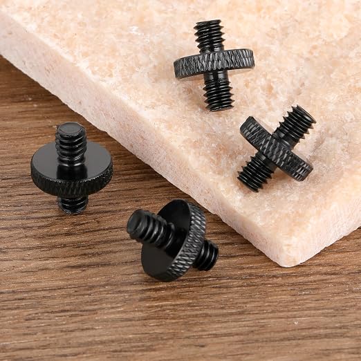 1/4" Male to 1/4" Male Tripod Screw, 4 PCS Standard Camera Cage Mount Threaded Light Stand Screw, Double Head Converter Precision Made for Shoulder Rig Stud Mounting Accessories - Image 6