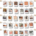 Hanging Photo Display Room Wall Decor - Sculptural Picture Frames Collage - 5 Strings with 30 Clips - 3M Self Adhesive Hooks - No Holes Drilling - 30 x 30 inch by MATJAZBIZJAK