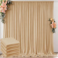 20 ft x 10 ft Wrinkle Free Champagne Backdrop Curtain for Parties, 4 Panels 10ft Polyester Champagne Photo Backdrop Drapes for Graduation Birthday Wedding Party Stage Curtains by Outpain