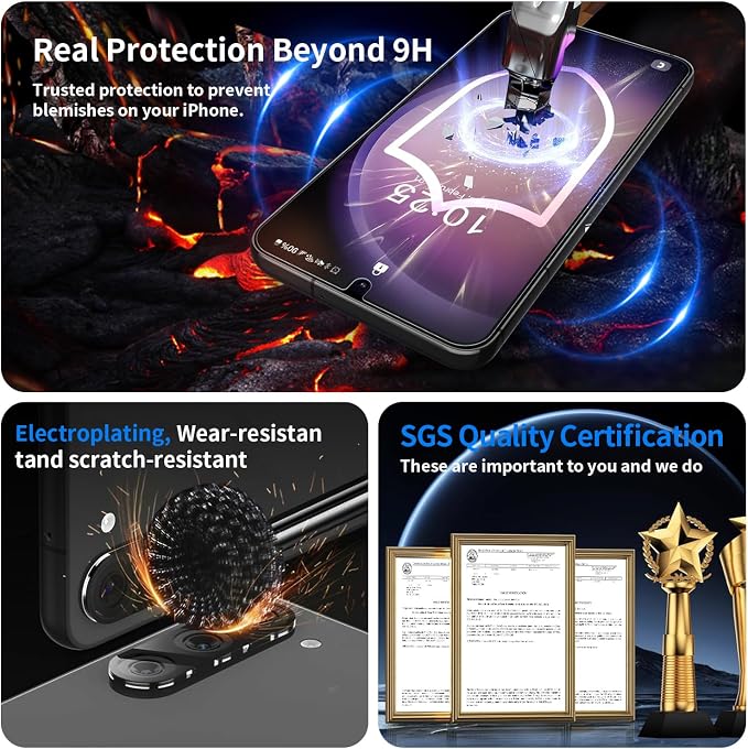 3+2 Pack Privacy Screen Protector And Camera Lens Protection for Galaxy S25 5G, Anti-Spy 9H Hardness Support Fingerprint Unlock Tempered Glass Screen Protector for Samsung Galaxy S25 - Image 5