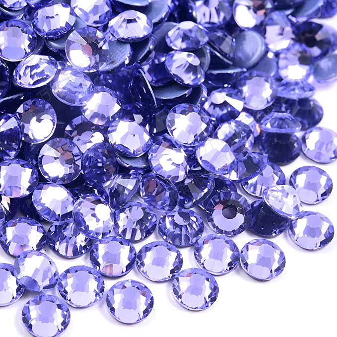 Jollin Hotfix Rhinestones Flatback Crystal Gems 3.2mm SS12, Lt Violet | 1440pcs Hot Fix Crystals Glass Rhinestones for Bedazzling, Crafting, Clothes, Shoes & Accessories DIY Decoration by Jollin