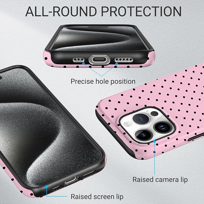 TPU Phone Case for iPhone 14 Pro Max, MagSafe Wireless Charging Compatible, Shockproof Slim Fit Protective Cover with Anti-Yellowing & Raised Camera Protection (Polka dot 4, iPhone 14 Pro Max) - Image 3