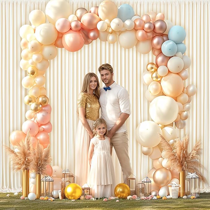 10x10 Champagne Backdrop Curtain for Parties Wedding Baby Shower Wrinkle Free Photo Curtains Backdrop Drapes Fabric Decoration for Bridal Shower 5ft x 10ft,2 Panels - Image 4