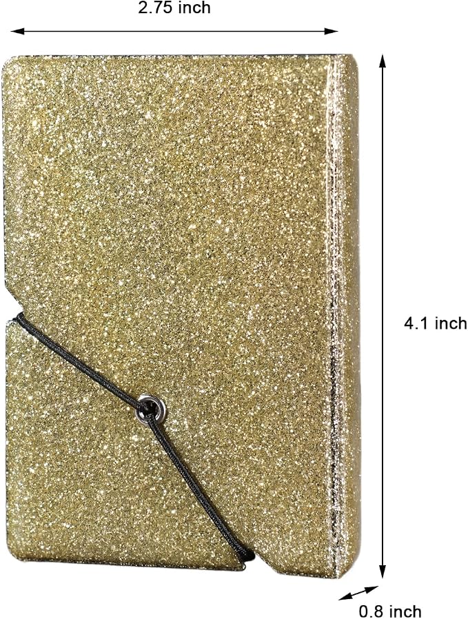 2x3 Instax Mini Photo Album, 28 Pockets. Glitter Gold, 2PK | Portable Wallet Size Album Stores 2x3 inch Instant Photos. Fits Polaroid, Instax Mini, Kodak Mini Prints and Zink. - Image 2