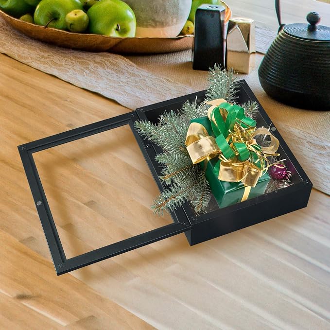 Muzilife 8x10 Shadow Box Wood Picture Frame, 2.16 Deep, Real Glass, Black | FSC-Wood, Magnetic Door, Linen Interior & Pins, Vertical, Horizontal Wall Hanging, Display Case Frame for Photos & Keepsakes - Image 5