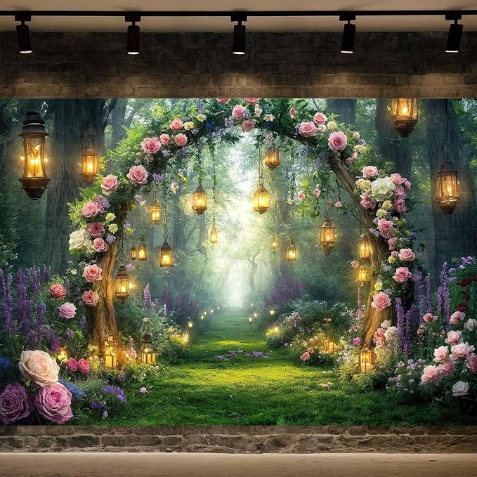 10x8ft Purple Flower Wedding Photography Backdrop Lavender Floral Wedding Bridal Photography Backdrop Anniversary Birthday Baby Shower Girl Party Banner Photo Booth Props Background Wall Decor - Image 5